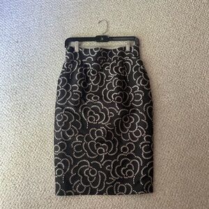 Escada Black and Gold Cocktail Pencil Skirt